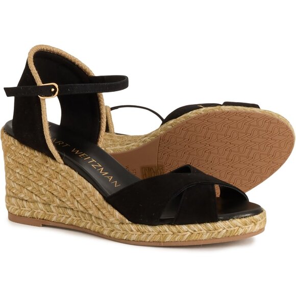 **Stuart Weitzman Made in Spain Mirela II Espadrille Wedge Sandals - Suede** - Picture 1 of 5
